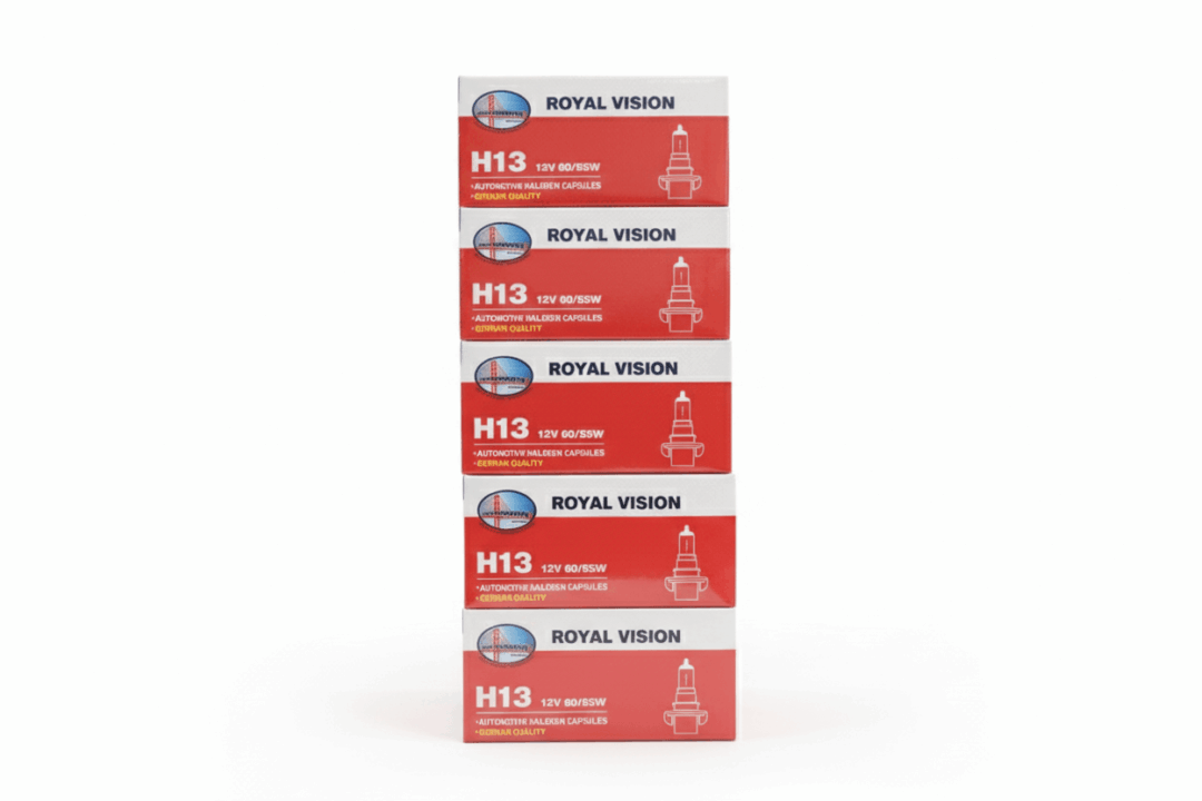 H13 automotive bulbs in red packaging