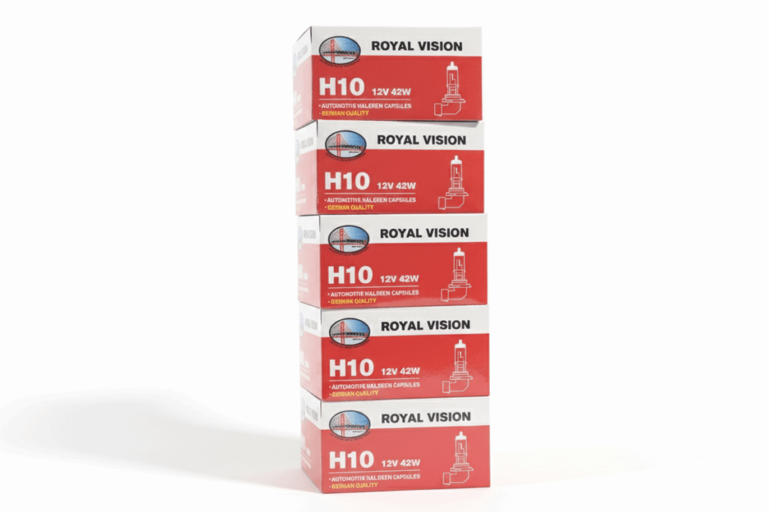 Automotive bulb boxes in a stack