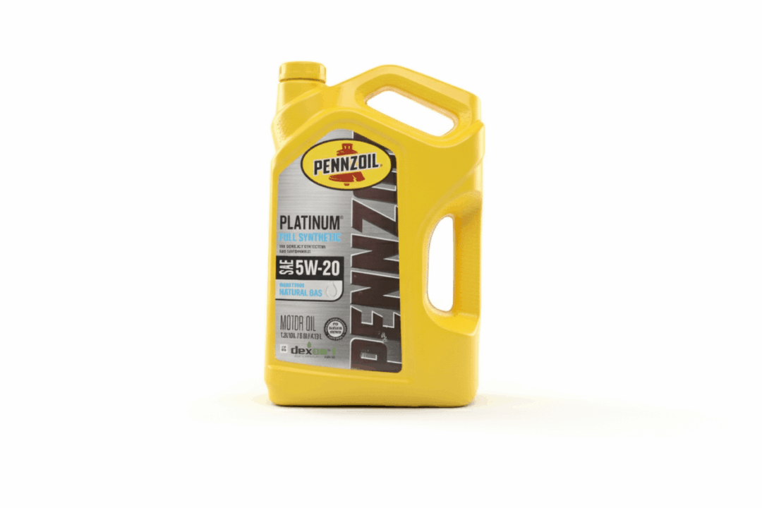 Automotive engine oil in yellow jug