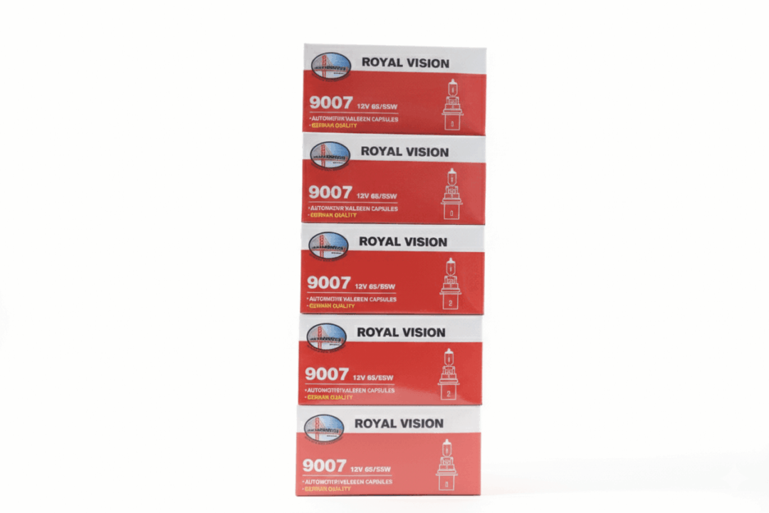 Multiple Royal Vision automotive bulb boxes