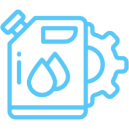 Blue outline of oil and gear