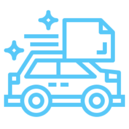 Vehicle with file symbol graphic