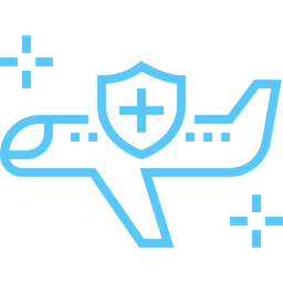 Blue airplane safety emblem